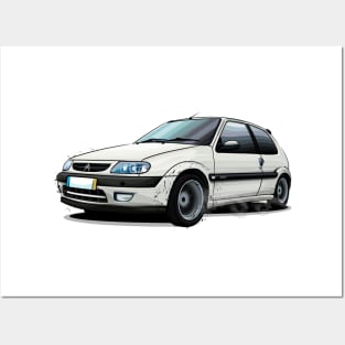 Citroen Saxo Illustration - White Posters and Art